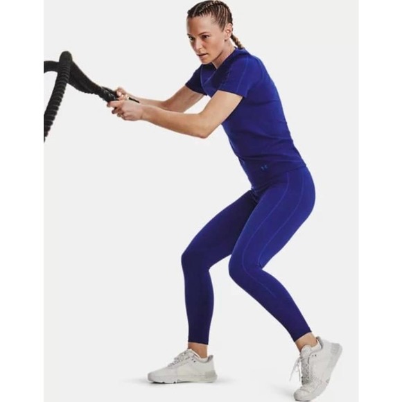 Women's UA Rush™ Seamless Ankle Leggings, ColorsBauhaus Blue/Iridescent, Small - Picture 1 of 6